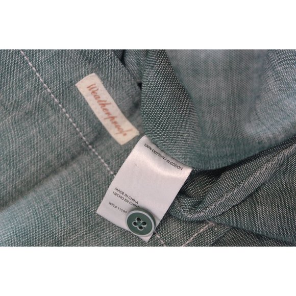 Weatherproof Vintage green short sleeve button front men's shirt L - Picture 8 of 15